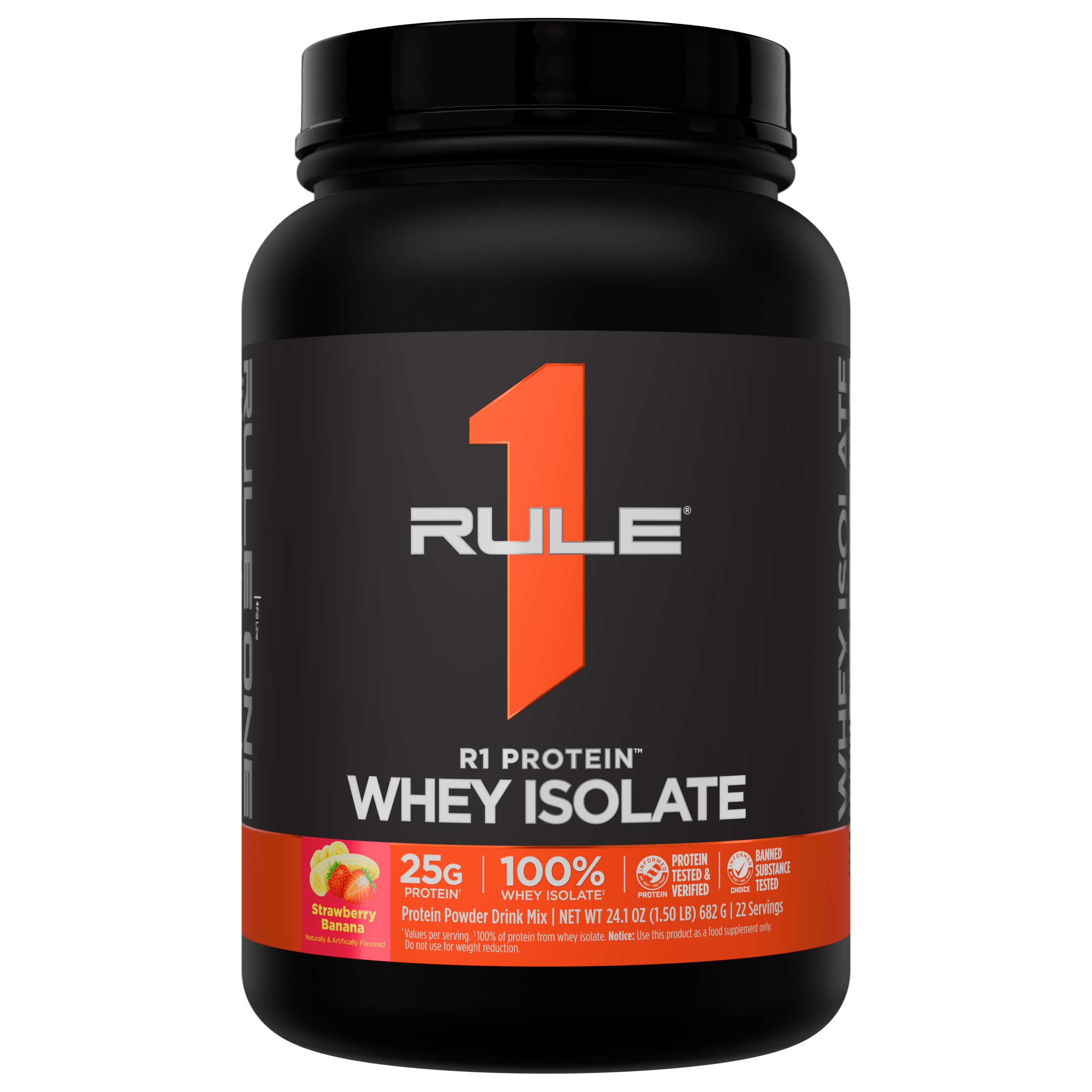 Rule 1 R1 Protein Isolate - 2 lb - Strawberry Banana